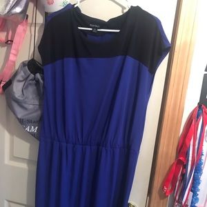 Royal blue and black dress